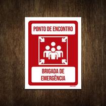 Placa De Sinalização - Ponto Encontro Brigada 27X35