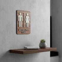 Placa de Sinalização Porta Fechada MDF Alto Relevo 30x21cm Para Porta