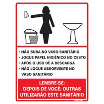 Placa De Sinalização Procedimento Sanitário Feminino 15x20
