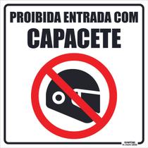 Placa de Sinalização Proibido a Entrada Com Capacete