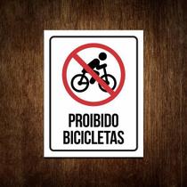 Placa De Sinalização - Proibido Bicicletas (27X35)