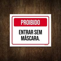 Placa De Sinalização - Proibido Entrar Sem Camisa 36x46