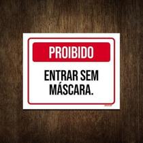 Placa De Sinalização - Proibido Entrar Sem Camisa 36X46