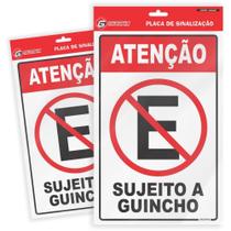 Placa de Sinalização Proibido Estacionar 16X25CM Pacote com 05 Placa de Sinalização Proibido Estacionar 16X25CM Pacote com 05