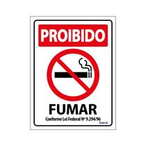 Placa De Sinalização Proibido Fumar 15x20 Ecom IA - P-5/1 F9e Placa De Sinalização Proibido Fumar 15x20 Ecom IA - P-5/1 F9e