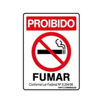 Placa De Sinalização Proibido Fumar 15x20 Qi Comunicação - P-5/1 Q1a