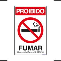 Placa De Sinalização Proibido Fumar 20x30 Ekomunike - P-5 F9e