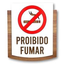 Placa De Sinalização Proibido Fumar - MDF 15x13cm Placa De Sinalização Proibido Fumar - MDF 15x13cm