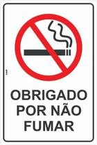 Placa de Sinalização - Proibido Fumar Obrigado por Não Fumar 20x30cm