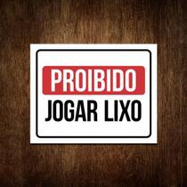 Placa De Sinalização Proibido Jogar Lixo 27X35