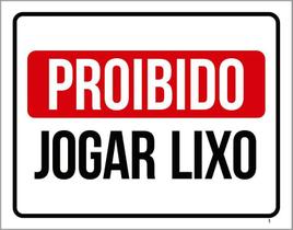 Placa De Sinalização Proibido Jogar Lixo 27X35
