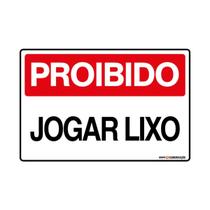 Placa De Sinalização Proibido Jogar Lixo 30x20 Qi Comunicação - P-10 Q1A