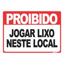 Placa de Sinalização Proibido Jogar Lixo Neste Local