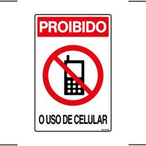 Placa De Sinalização Proibido O Uso De Celular 20x30 Ekomunike - S-228 F9e