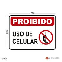 Placa de Sinalização Proibido o Uso de Celular