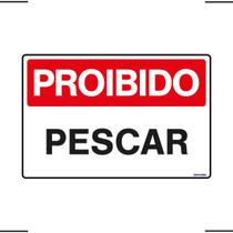 Placa De Sinalização Proibido Pescar 30x20 Ekomunike - P-15 F9e Placa De Sinalização Proibido Pescar 30x20 Ekomunike - P-15 F9e