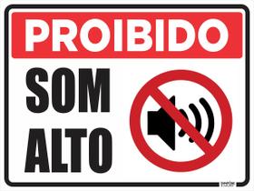Placa de Sinalização Proibido Som alto 15x20 cm Placa de Sinalização Proibido Som alto 15x20 cm
