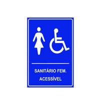 Placa De Sinalização Pvc Sanitário Feminino Acessível