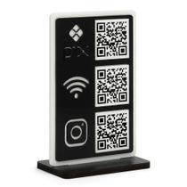 Placa de Sinalização QR Code Preto em Acrílico 10x15cm