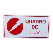Placa de Sinalização quadro de luz 10x20 cm letra vermelha