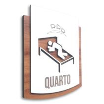 Placa De Sinalização Quarto - MDF 15x13cm