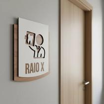 Placa de Sinalização RaioX MDF Alto Relevo 15x13cm Para Porta Placa de Sinalização RaioX MDF Alto Relevo 15x13cm Para Porta