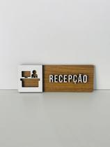 Placa de sinalização Recepção em mdf