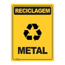 Placa de Sinalização Reciclagem Metal