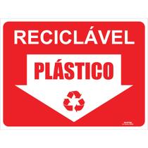 Placa de Sinalização Reciclagem Plástico 2 20X15