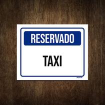 Placa De Sinalização - Reservado Taxi 27X35