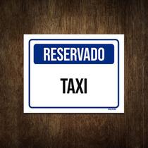 Placa De Sinalização - Reservado Taxi 27X35