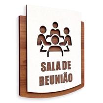 Placa De Sinalização Reunião - MDF 15x13cm