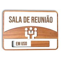 Placa De Sinalização Reunião - MDF 30x21cm
