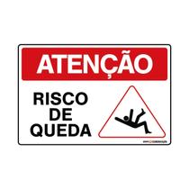 Placa De Sinalização Risco De Queda 30x20 Qi Comunicação - S-216/2 Q1a
