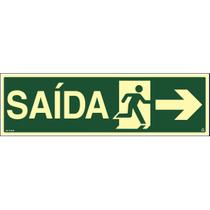 Placa de sinalização S13-D - Saida de emergência a direita - Extinpel