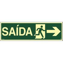 Placa de Sinalização S13D Saída de Emergência à Direita Sinalização de Segurança e Rotas de Fuga Placa de Sinalização S13D Saída de Emergência à Direita Sinalização de Segurança e Rotas de Fuga