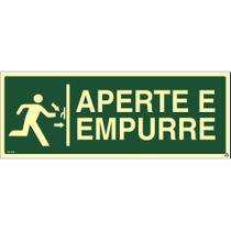 Placa de Sinalização S18 Aperte e Empurre Sinalização de Segurança para Portas de Emergência