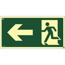 Placa de Sinalização S2 Saída de Emergência à Esquerda Normatizada