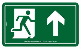 Placa de Sinalização S3 - Rota de Fuga com Seta para Cima Fotoluminescente 15x25 cm PS