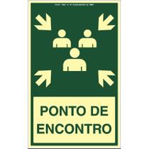 Placa de Sinalização S45 Ponto de Encontro Sinalização de Segurança e Emergência Placa de Sinalização S45 Ponto de Encontro Sinalização de Segurança e Emergência