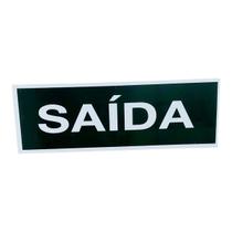 Placa de Sinalização SAIDA 15x30 cm VERDE letra BRANCA
