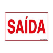 Placa De Sinalização Saída 30x20 Qi Comunicação - S-213 Q1A