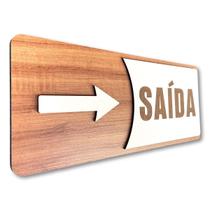 Placa De Sinalização Saída (com seta) - MDF 30x13cm