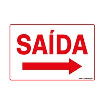 Placa De Sinalização Saída Com Seta Para Direita 30x20 Qi Comunicação - S-211 Q1A
