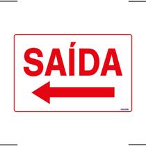 Placa De Sinalização Saída Com Seta Para Esquerda 30x20 Ekomunike - S-212 F9e