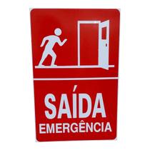 Placa DE Sinalização SAIDA DE EMERGENCIA 20 X 30 CM VERMELHA Placa DE Sinalização SAIDA DE EMERGENCIA 20 X 30 CM VERMELHA