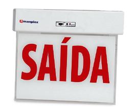 Placa de Sinalização SAÍDA de Emergência Dupla LED MANPLEX