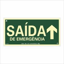 Placa de Sinalização Saída de Emergência Siga em Frente Placa de Sinalização Saída de Emergência Siga em Frente