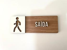 Placa de sinalização Saída em mdf Placa de sinalização Saída em mdf