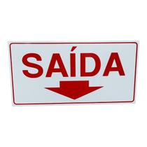 Placa de Sinalização saida seta para baixo 15x30 cm branca Placa de Sinalização saida seta para baixo 15x30 cm branca
